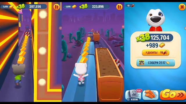 Говорящий Том бег за золотом #6 МАРАФОН Том Анжела Хэнк. Мультик игра видео для детей