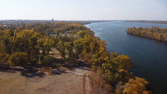 Пляж Банки. Новая Каховка с высоты птичьего полета