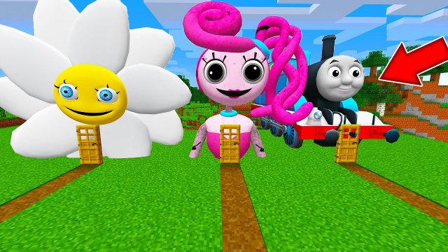 Нашёл секретную базу внутри ЦВЕТОК ДЕЙЗИ МАМА ДЛИННЫЕ НОГИ ПАРОВОЗИК ТОМАС в майнкрафт ! MINECRAFT