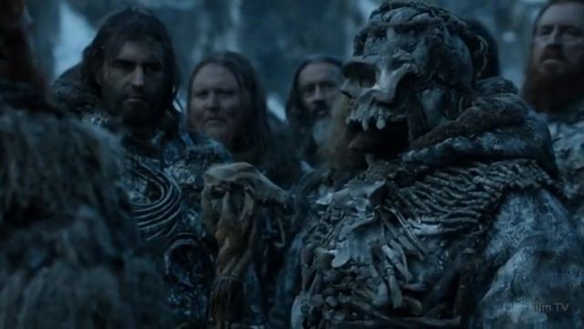 Джон Сноу и Тормунд прибывают в лагерь одичалых