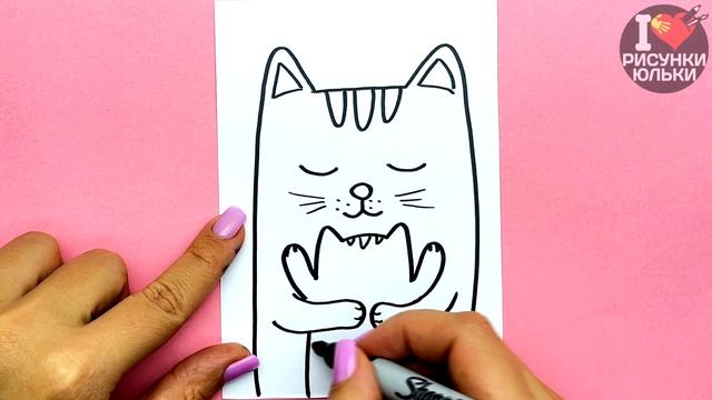 Открытка на День Матери своими руками | Что нарисовать Маме ко Дню Матери | Рисунки Юльки