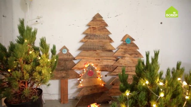 Брутальные ёлки из необработанных досок. Как сделать стильные ёлки из досок для дома