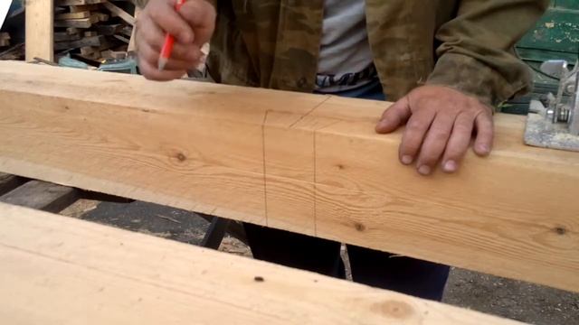 Соединение Ласточкин хвост. Брус 150x150.Dovetail connection. Beam 150x150.