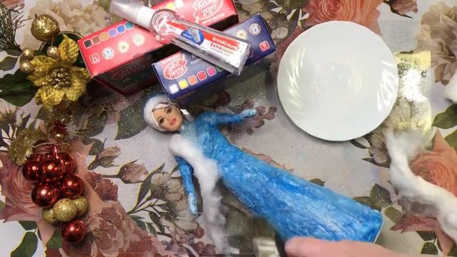 Снегурочка из куклы и ваты