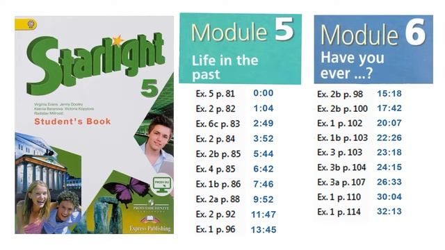 Starlight 5 класс. Module 5. Module 6. Student's book Аудио к учебнику. Старлайт 5 класс. Модули 5,