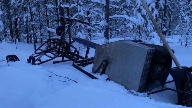 Снег 70см/ Едет или нет/ мотобуксировщик с лыжный модулем