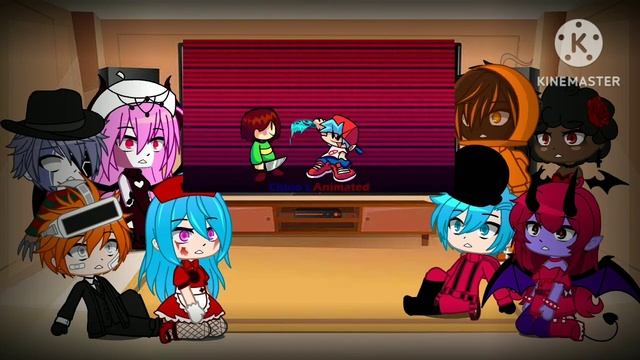 FNF React To Chara VS BF Knife Fight |Special Halloween ???|