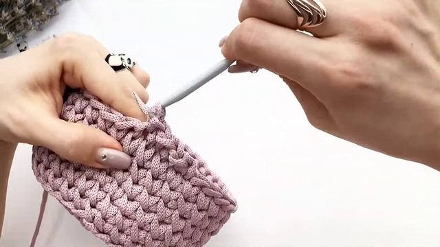 Обвязка корзины из шнура | Способ 2 | Корзинка крючком