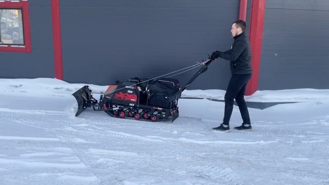 Тест и обзор универсального снего отвала для мотобуксировщика (самодельный снегоуборщик)