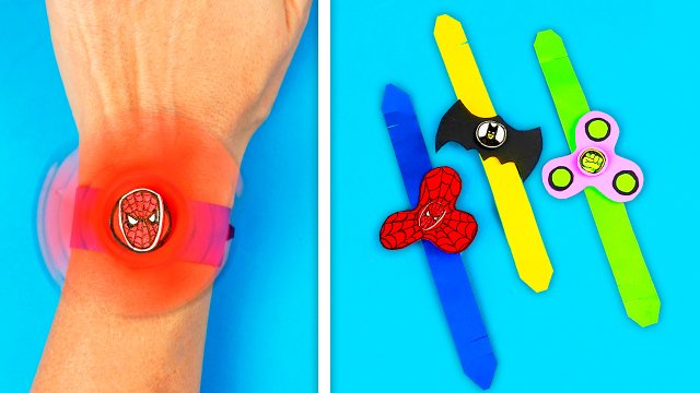 Игровые часы из бумаги - Супергерой, Человек-паук, Халк DIY Браслет Fidget Spinner