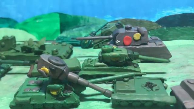 КВ-444 VS Королевского Ratte. Наступление на Украину. Мультики про танки из пластилина.