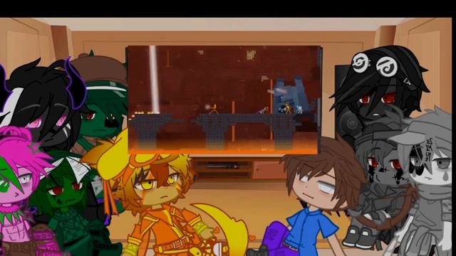 Monster school reacts to animation vs minecraft 30 || gacha || avm ||