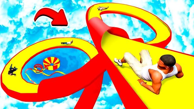 ЭКСТРЕМАЛЬНЫЙ СПУСК СО СКОЛЬЗКОЙ ГОРКИ в АКВАПАРКЕ в ГТА 5 МОДЫ! ОБЗОР МОДА в GTA 5 ВИДЕО