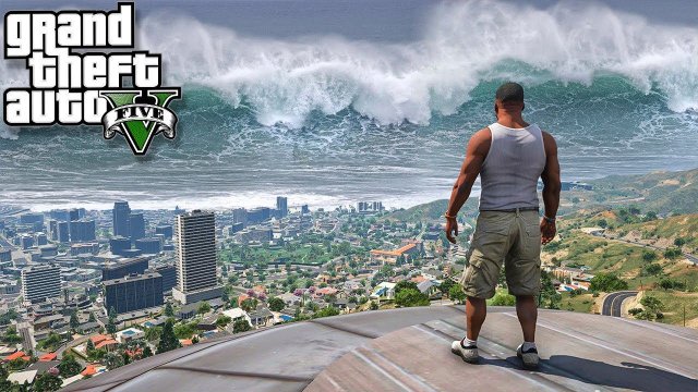 ОГРОМНОЕ ЦУНАМИ УНИЧТОЖИЛО ГОРОД В ГТА 5! КОНЕЦ СВЕТА АПОКАЛИПСИС ОБЗОР МОДА GTA 5! ГТА 5 МОДЫ MODS