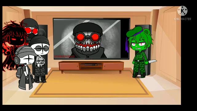 Madness combat react to Flippy vs Hank/Gacha club/Animation