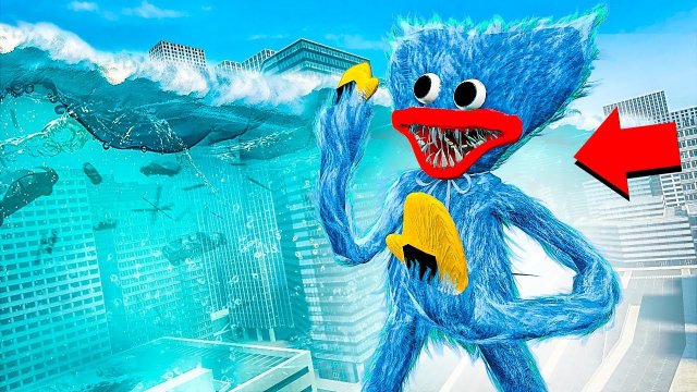 ЦУНАМИ ПРОТИВ СТРАШНОЙ ИГРУШКИ! БОЛЬШОЙ ХАГГИ В ГОРОДЕ! БЕЗУМИЕ В Garry`s Mod