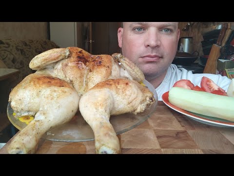 МУКБАНГ КУРИЦА в духовке/ОБЖОР РИС
