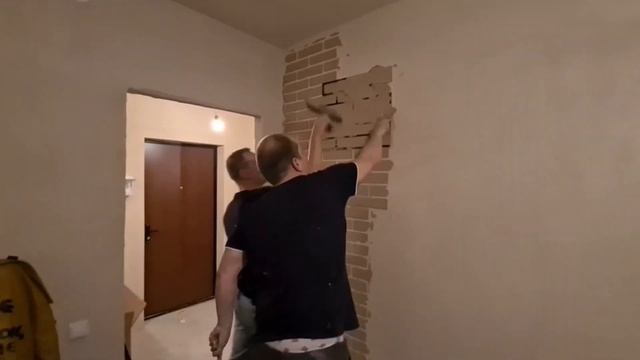 Кирпичная кладка своими руками / Трафарет под кирпич для штукатурки / Ремонт в стиле лофт