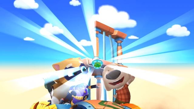 Говорящий Том Погоня Героев.Все Костюмы Героев в Битвах с Боссами-Енотами на Весь Экран