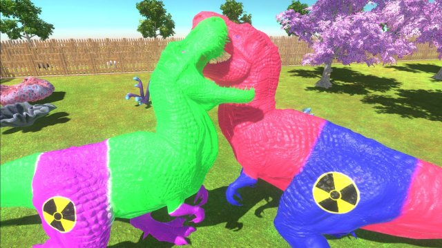 Красный Халк T-Rex против зеленого Халка T-Rex DEATH RUN - Animal Revolt Battle Simulator