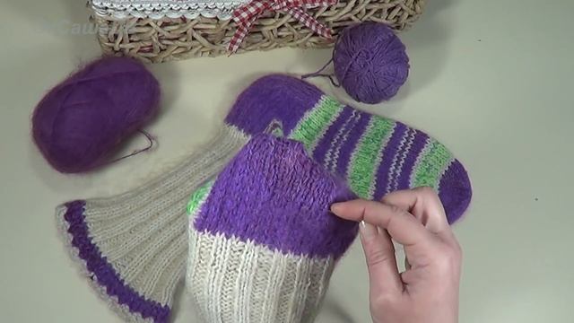 Как заштопать вязаные носки. Штопка шерстяных носков. Вяжем с Оксаной Валерьевной.