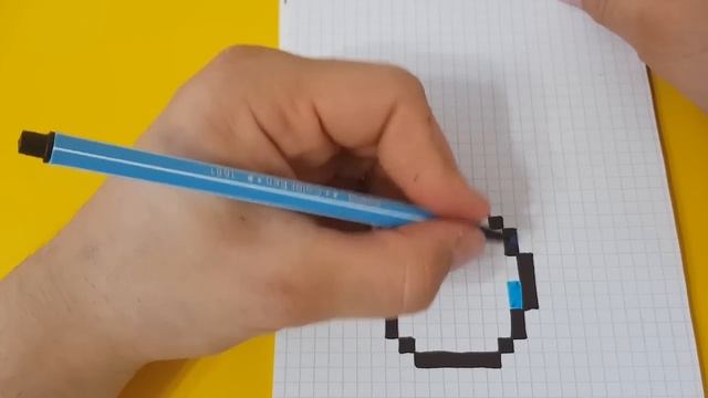 Рисуем по клеточкам-АЛМАЗ ИЗ МАЙНКРАФТА (DIAMONDS/MINECRAFT)PIXEL ART