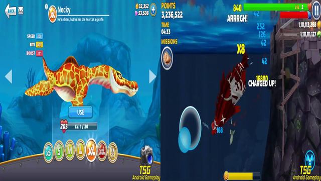Hungry Shark World  VS Hungry Shark Evolution - ALL SHARKS UNLOCKED | Android Gameplay [FHD]