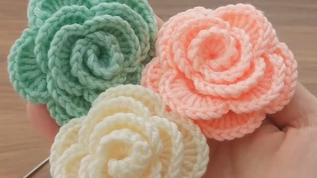 Вау, потрясающе?? вы не поверите, что я это сделала - Очень простое вязание крючком розового мотив