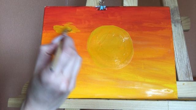 Учимся рисовать с детьми. Рисуем с детьми закат за 10 минут!