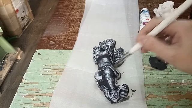 Покраска гипса. Состаривание. Тонирование под  СЕРЕБРО и "под БРОНЗУ".