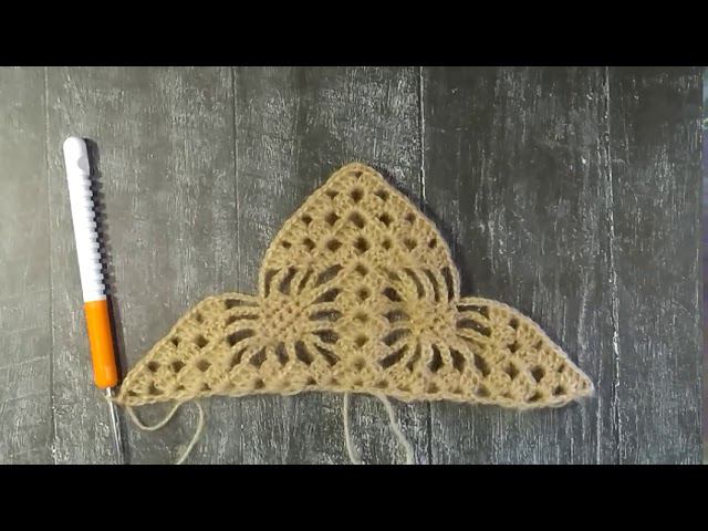 МК 12 Узор для шали крючком.Часть вторая)(crochet shawl pattern)