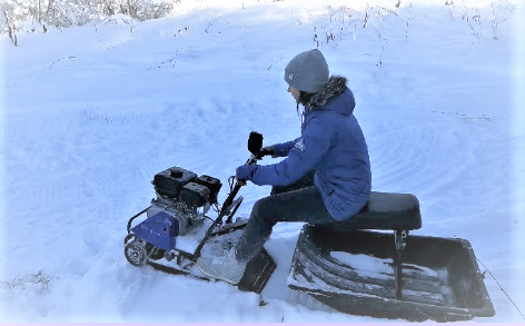 Мотобуксировщик Белка. Часть-5. Едем на буксире. Покатушки по небольшой целине..mp4