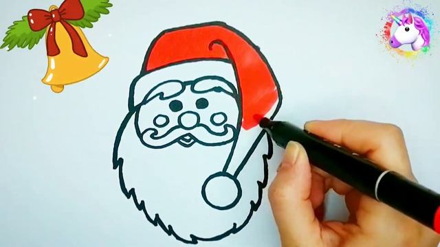 Раскраска Дед Мороз, простые рисунки для детей.