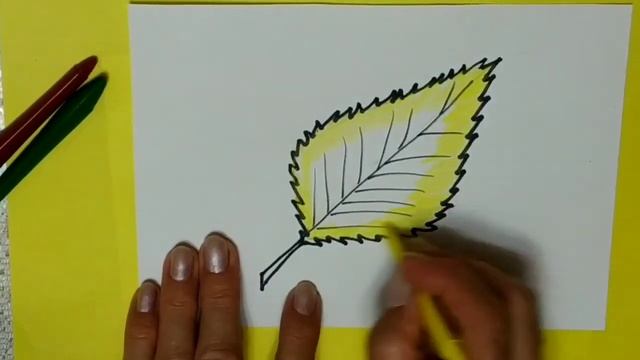 БЕРЁЗОВЫЙ ЛИСТ. Как нарисовать лист берёзы карандашами для детей. Birch leaf Рисуем вместе