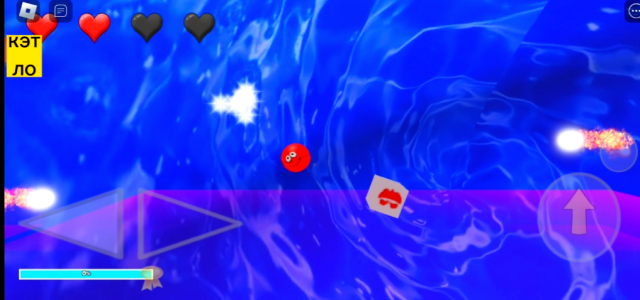 Роблокс. Красный шарик очутился в галактике. Злые красные квадраты мешают пройти уровень. Видеоигры