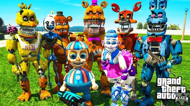 ФРЕДДИ И ЧИКА АНИМАТРОНИКИ ФНАФ ВЕРНУЛИСЬ В ГТА 5 МОДЫ! FNAF ОБЗОР МОДА В GTA 5! ИГРЫ ГТА ВИДЕО MODS