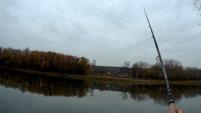 Фидерная рыбалка - ловля леща на реке в ноябре.