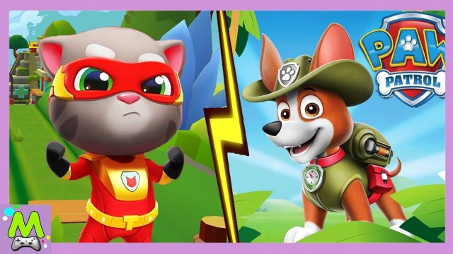 Говорящий Том vs Щенячий Патруль.Супергеройская Гонка в Джунглях.Трекер против Тома