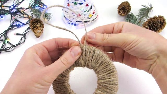 Новогодние игрушки своими руками из Джута \ Игрушки на Елку за 5 минут