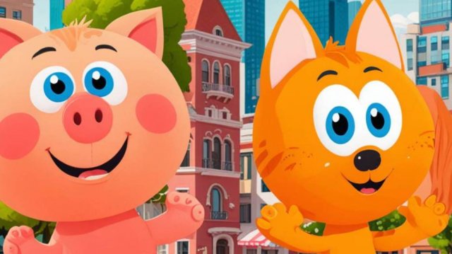 Котёнок Кордэ играет в игры с друзьями | Настольные игры для детей | В гости пришёл крокодил Гена