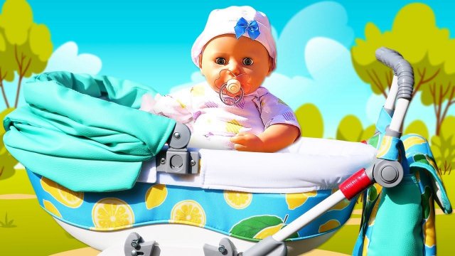 Весёлые игры Как Мама - Кукла БЕБИ АНАБЕЛЬ на прогулке в Коляске! - Сборник видео с Baby Born