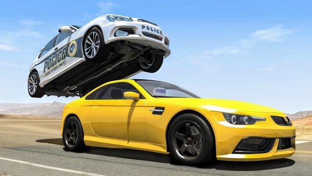 Сумасшедшие полицейские погони - Крушения BeamNG Drive