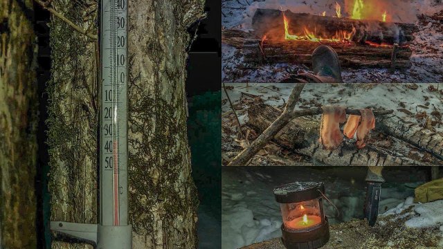 Ночевка в зимнем лесу. Мороз за -25