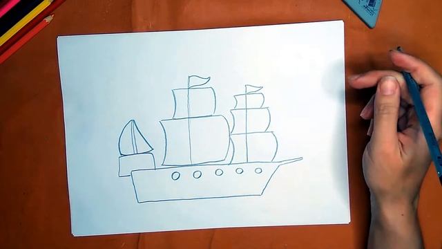 Как нарисовать корабль. Онлайн-школа рисования "Малевашки"