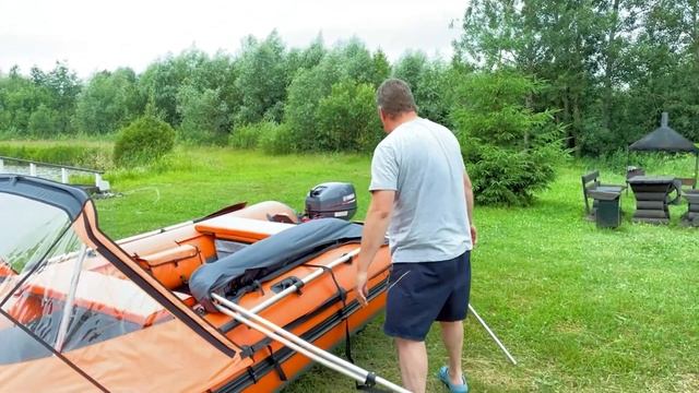 Тент ходовой трансформер КОМБИ на лодку ПВХ