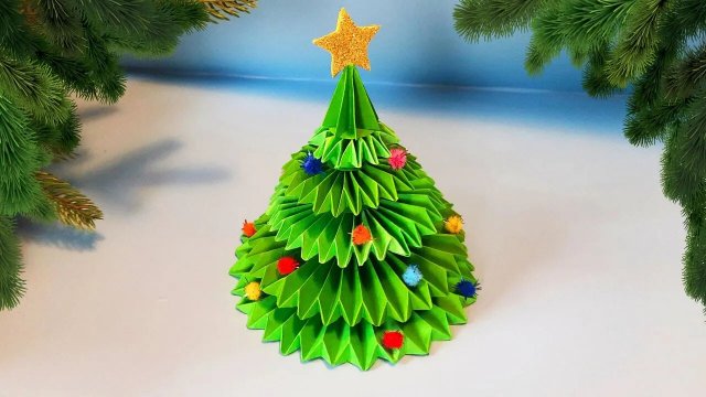 Объемная ЁЛКА из бумаги своими руками