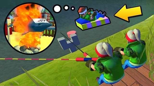 БАБКИ ПОЙМАЛИ АКУЛУ и ЖАРЯТ ЕЁ НА КОСТРЕ  МУЛЬТИК в Scrap Mechanic  СКРАП МЕХАНИК