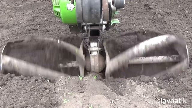 Нарезка грядок с помощью мотоблока. Роторы.