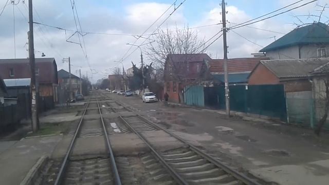 (Краснодар) Тот самый Трамвай Маршрут N-22 борт 352. через ул. Димитрова до Университета.