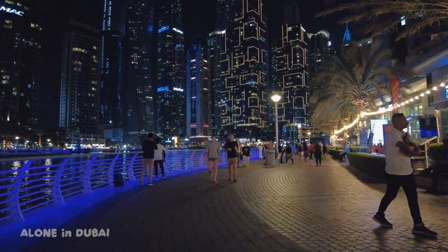 Dubai Marina Night Walking Tour 4K